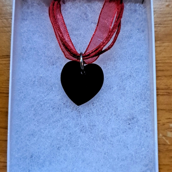 Jewelry - Midnight Fire Crystal Heart Necklace